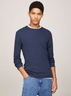 T-Shirty*Tommy Hilfiger Wąski Longsleeve BLACK IRIS