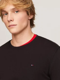 T-Shirty*Tommy Hilfiger Wąski Longsleeve TOMMY BLACK
