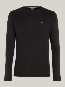 T-Shirty*Tommy Hilfiger Wąski Longsleeve TOMMY BLACK