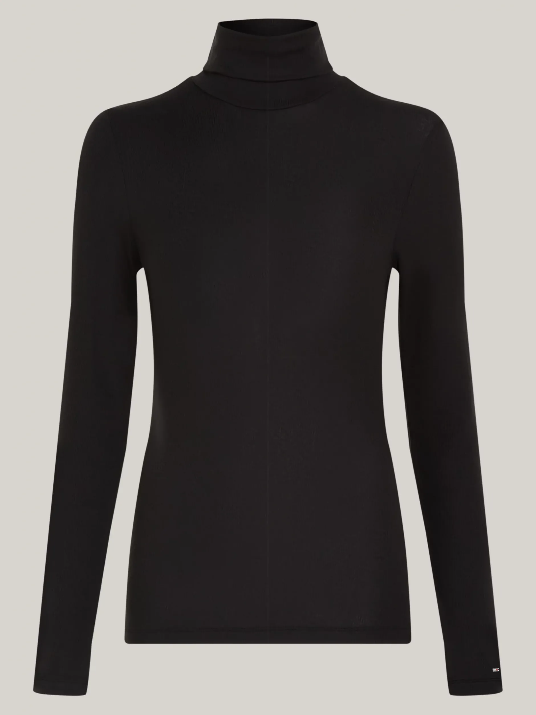 T-Shirty*Tommy Hilfiger Wąski Longsleeve Z Golfem BLACK