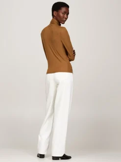 T-Shirty*Tommy Hilfiger Wąski Longsleeve Z Golfem HIGHLAND KHAKI