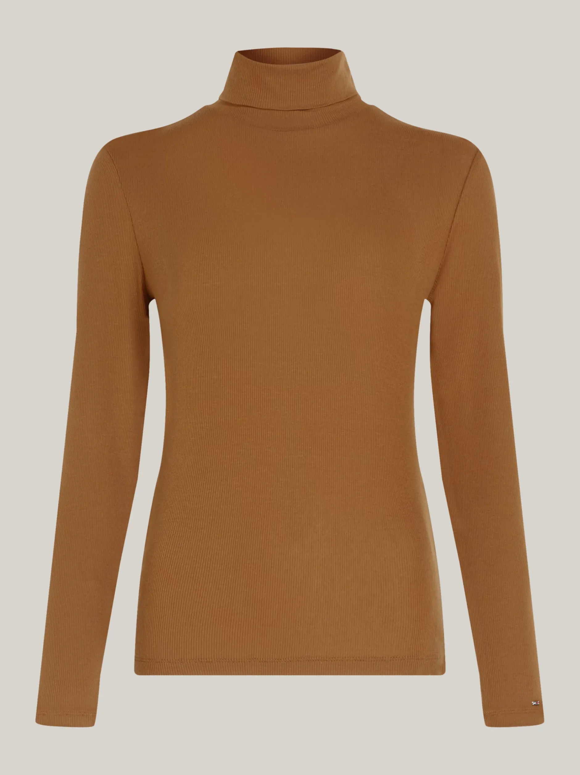 T-Shirty*Tommy Hilfiger Wąski Longsleeve Z Golfem HIGHLAND KHAKI