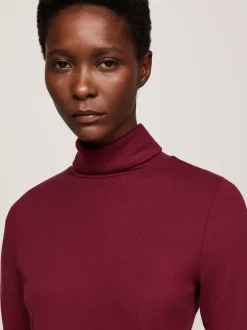T-Shirty*Tommy Hilfiger Wąski Longsleeve Z Golfem DEEP ROUGE