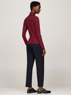 T-Shirty*Tommy Hilfiger Wąski Longsleeve Z Golfem DEEP ROUGE