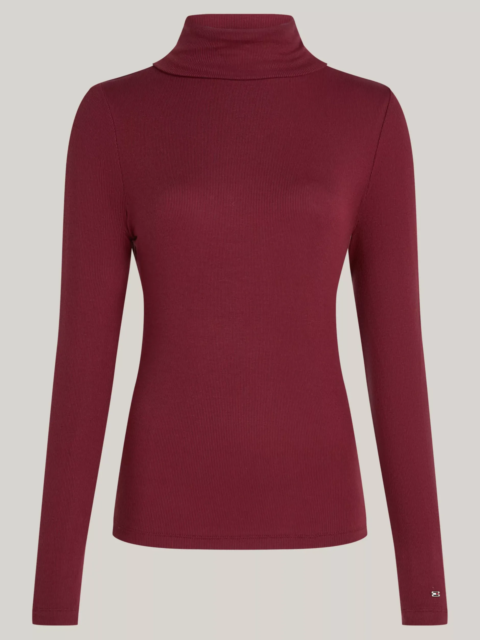 T-Shirty*Tommy Hilfiger Wąski Longsleeve Z Golfem DEEP ROUGE