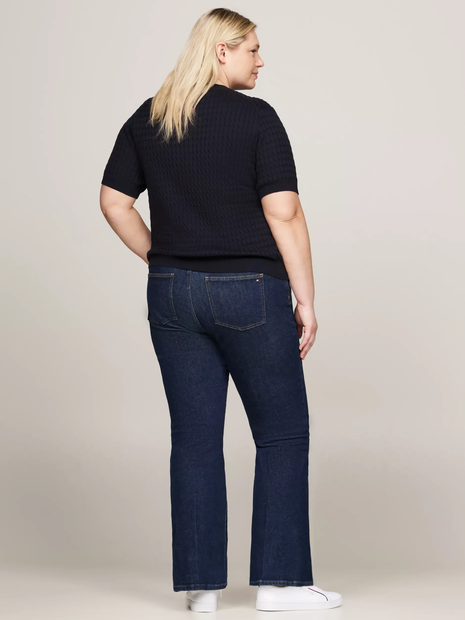 Swetry Z Okrągłym Dekoltem|Swetry*Tommy Hilfiger Wąski Sweter Z Kolekcji Curve DESERT SKY