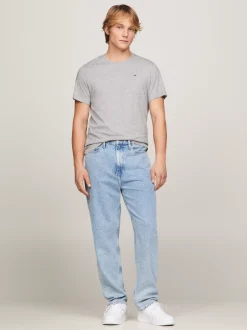 T-Shirty*Tommy Hilfiger Wąski T-shirt LT GREY HTR