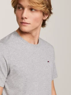 T-Shirty*Tommy Hilfiger Wąski T-shirt LT GREY HTR