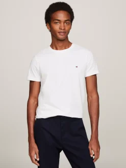 T-Shirty*Tommy Hilfiger Wąski T-shirt TH Flex WHITE