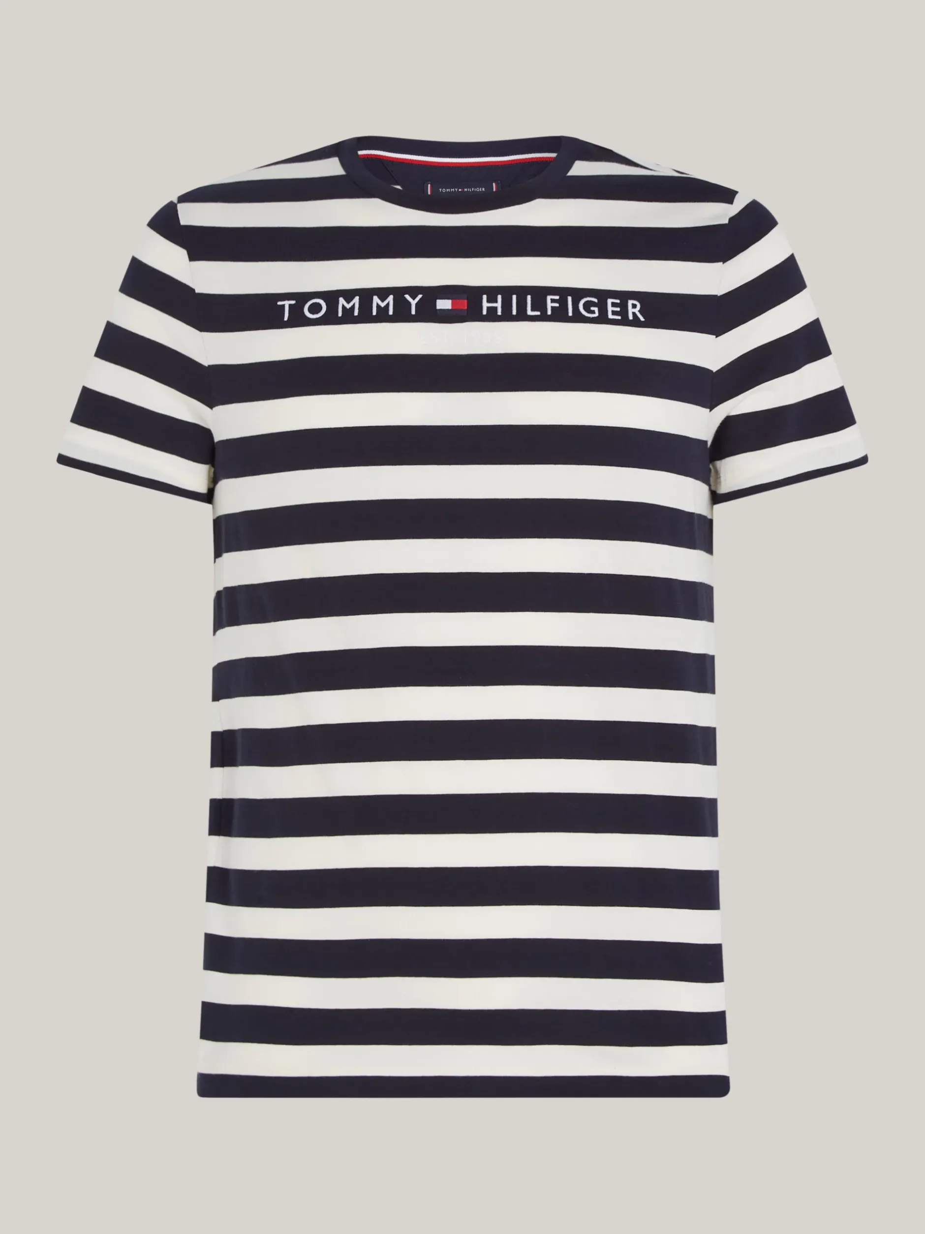 T-Shirty*Tommy Hilfiger Wąski T-shirt W Paski DESERT SKY/IVORY PETAL