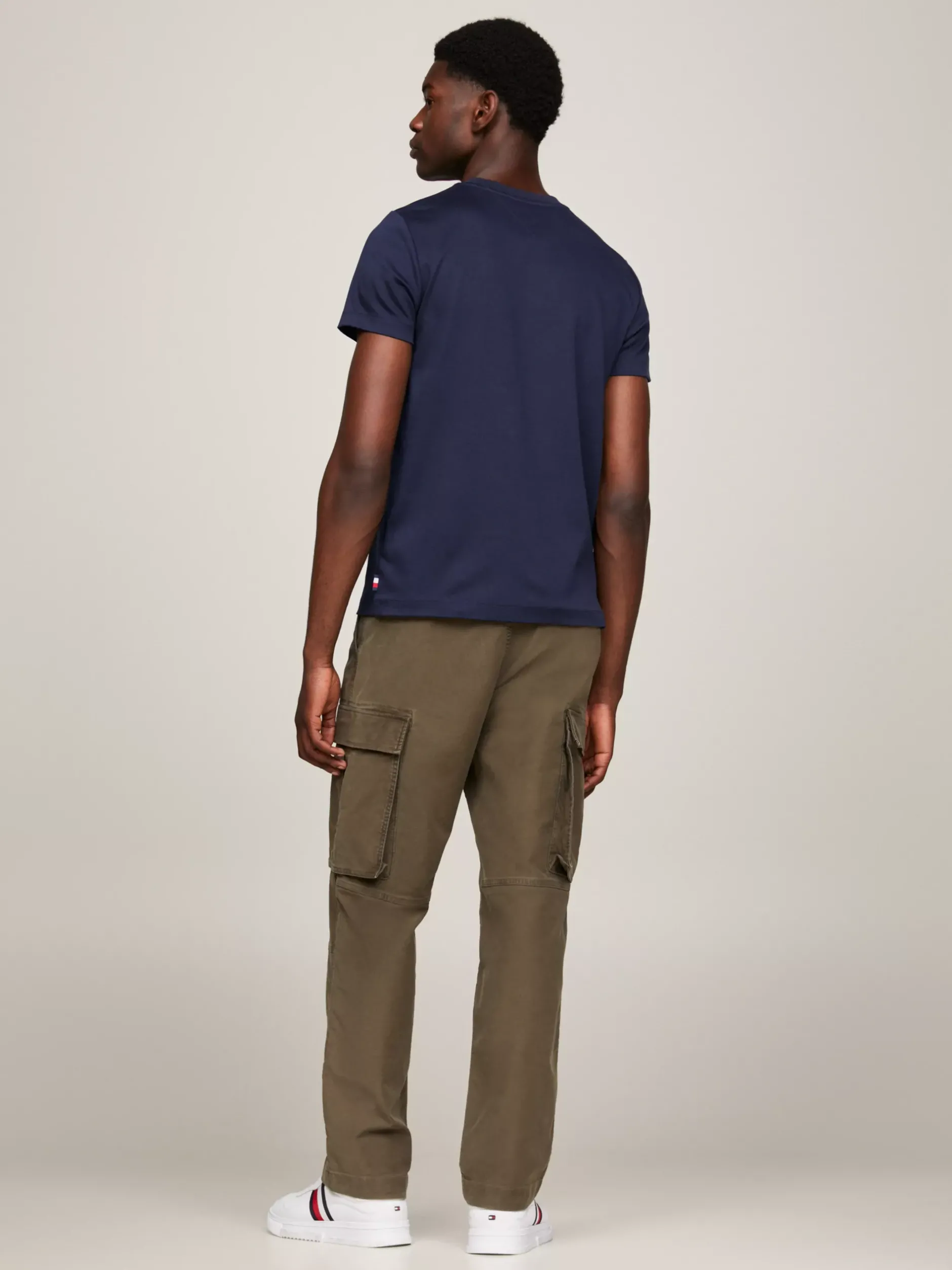 T-Shirty*Tommy Hilfiger Wąski T-shirt Z Bawełny Interlock Z Flagą DESERT SKY