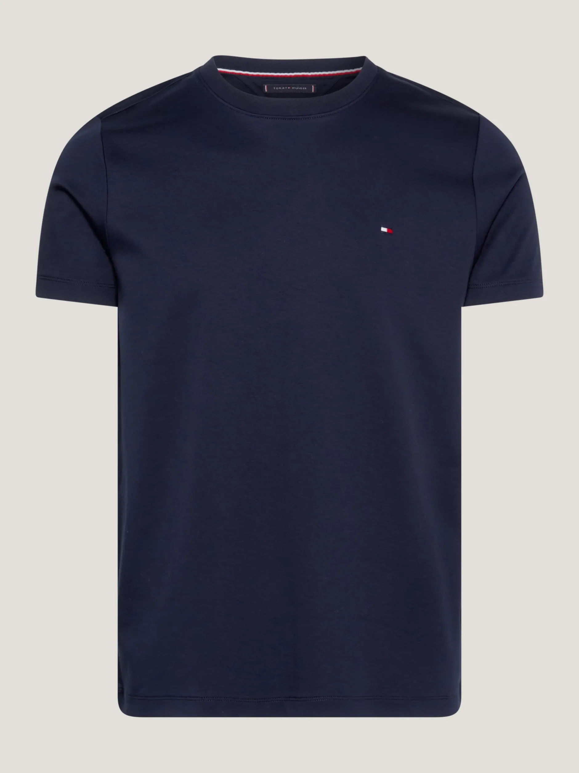 T-Shirty*Tommy Hilfiger Wąski T-shirt Z Bawełny Interlock Z Flagą DESERT SKY