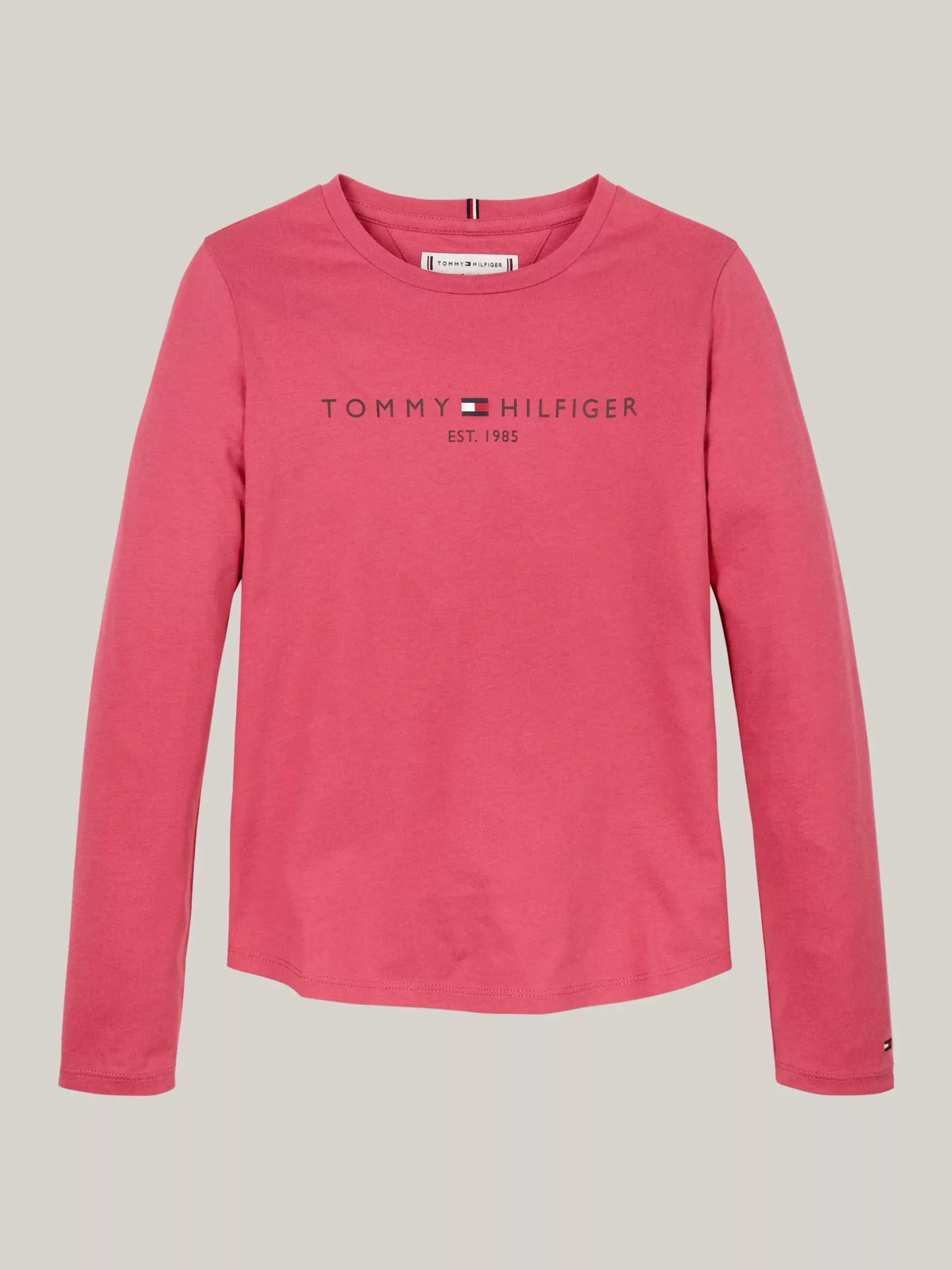 Topy I T-Shirty*Tommy Hilfiger Wąski T-shirt Z Długim Rękawem I Logo HERITAGE PINK