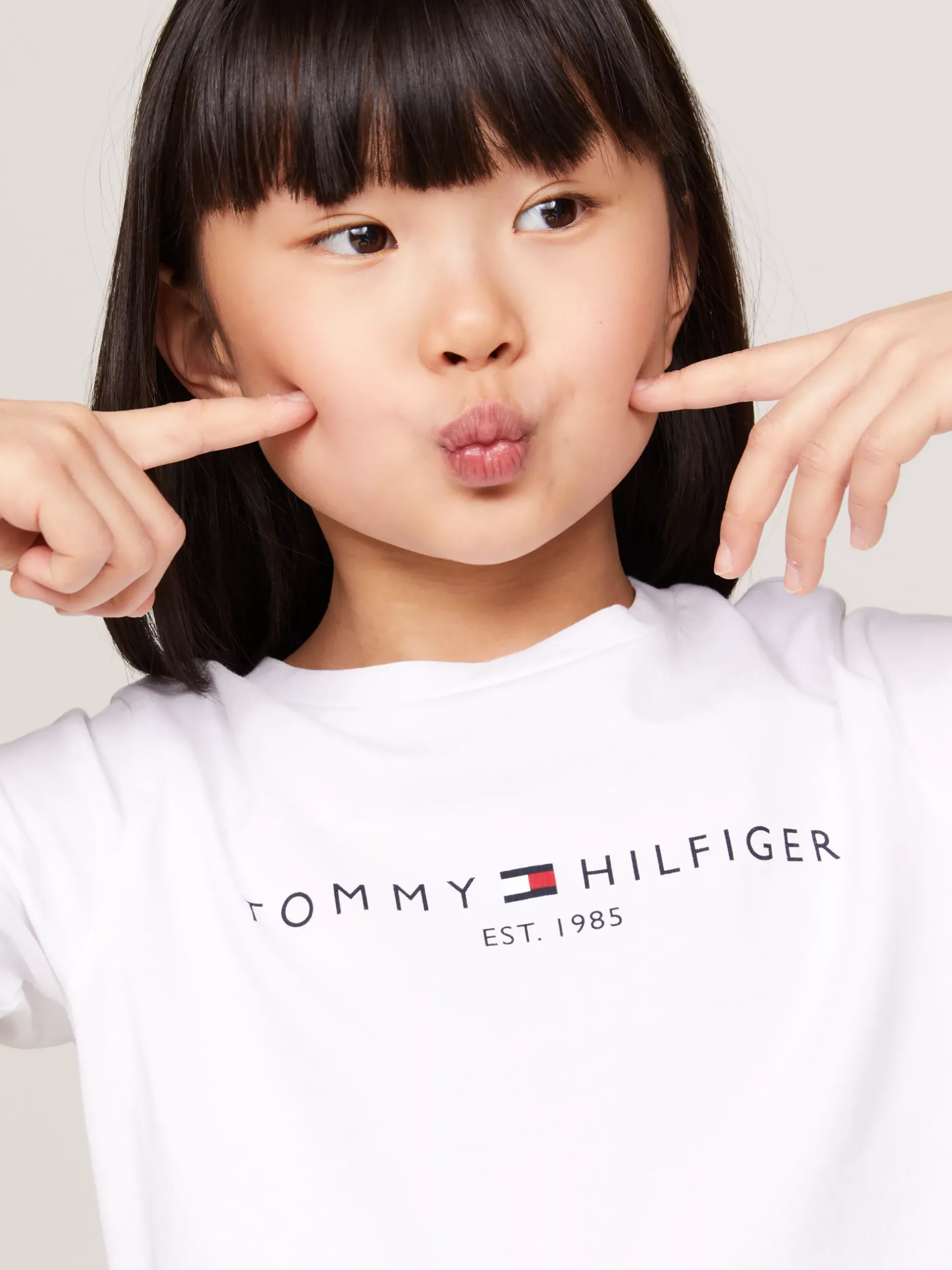 Topy I T-Shirty*Tommy Hilfiger Wąski T-shirt Z Długim Rękawem I Logo WHITE