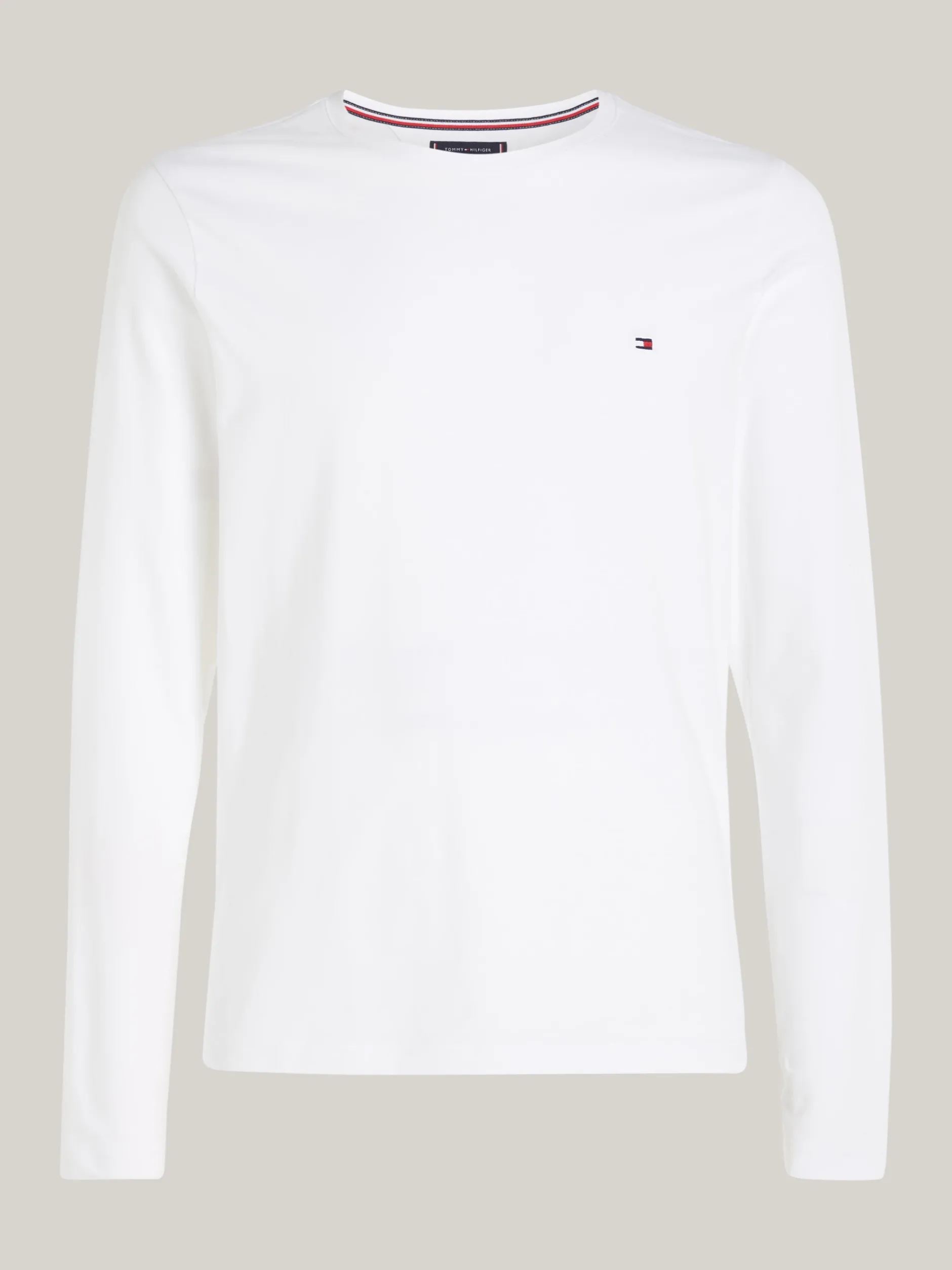 T-Shirty*Tommy Hilfiger Wąski T-shirt Z Długim Rękawem WHITE