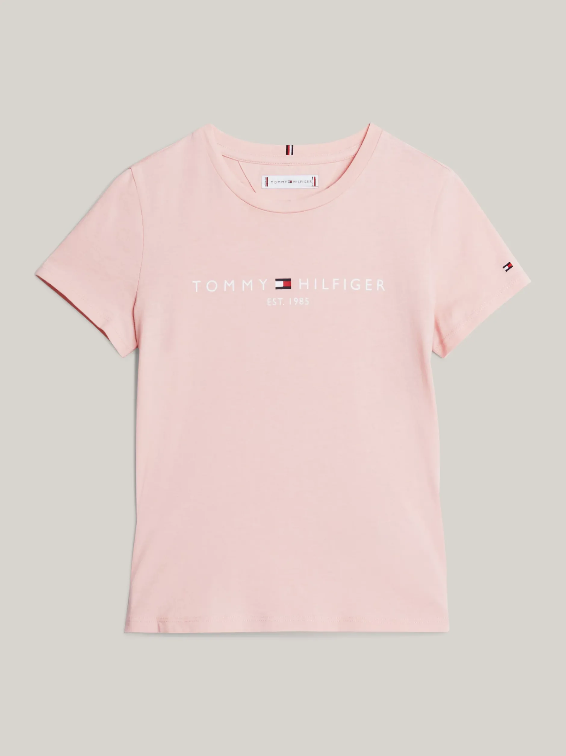 Topy I T-Shirty*Tommy Hilfiger Wąski T-shirt Z Logo SOFT ROSE