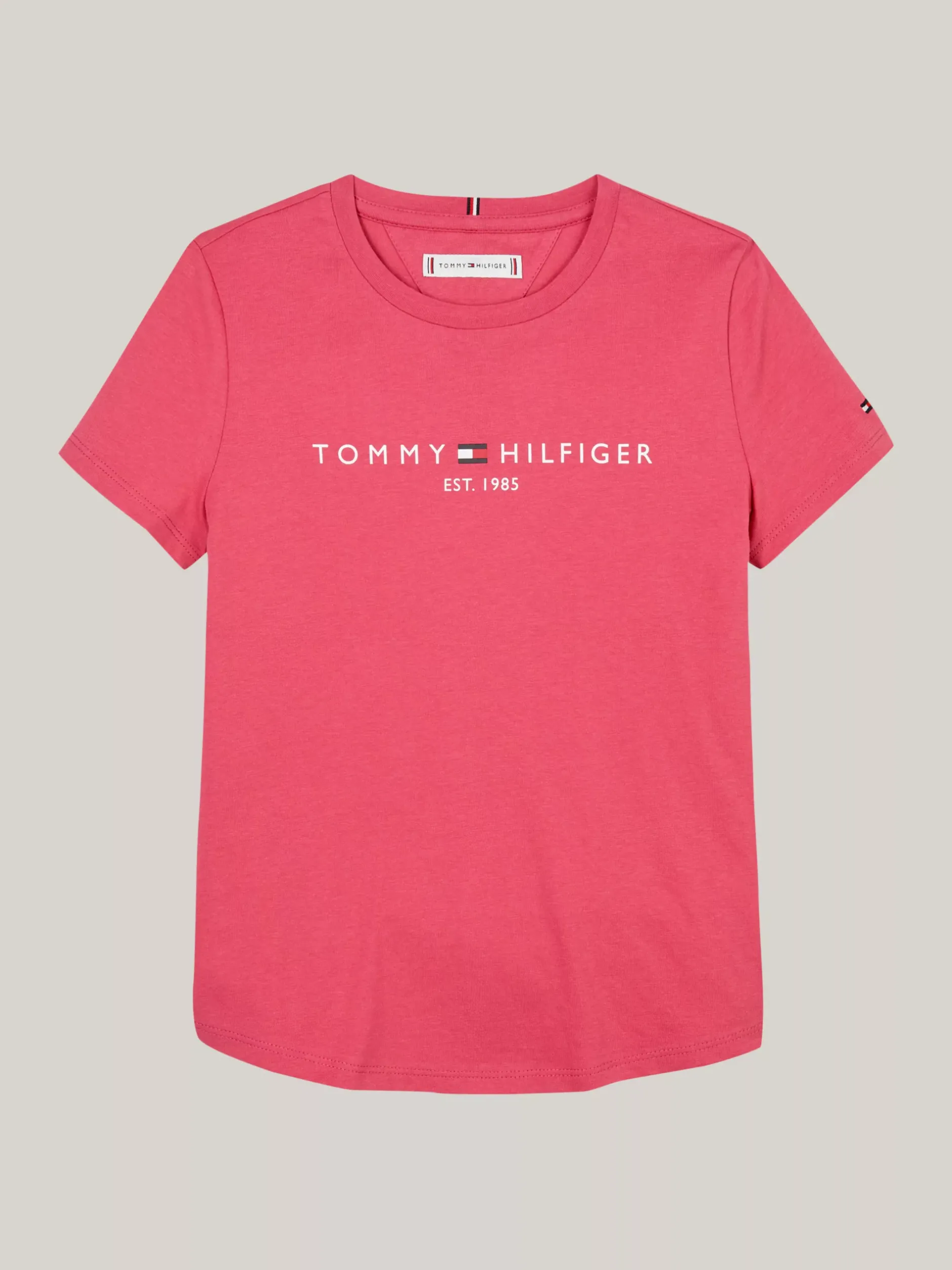 Topy I T-Shirty*Tommy Hilfiger Wąski T-shirt Z Logo HERITAGE PINK