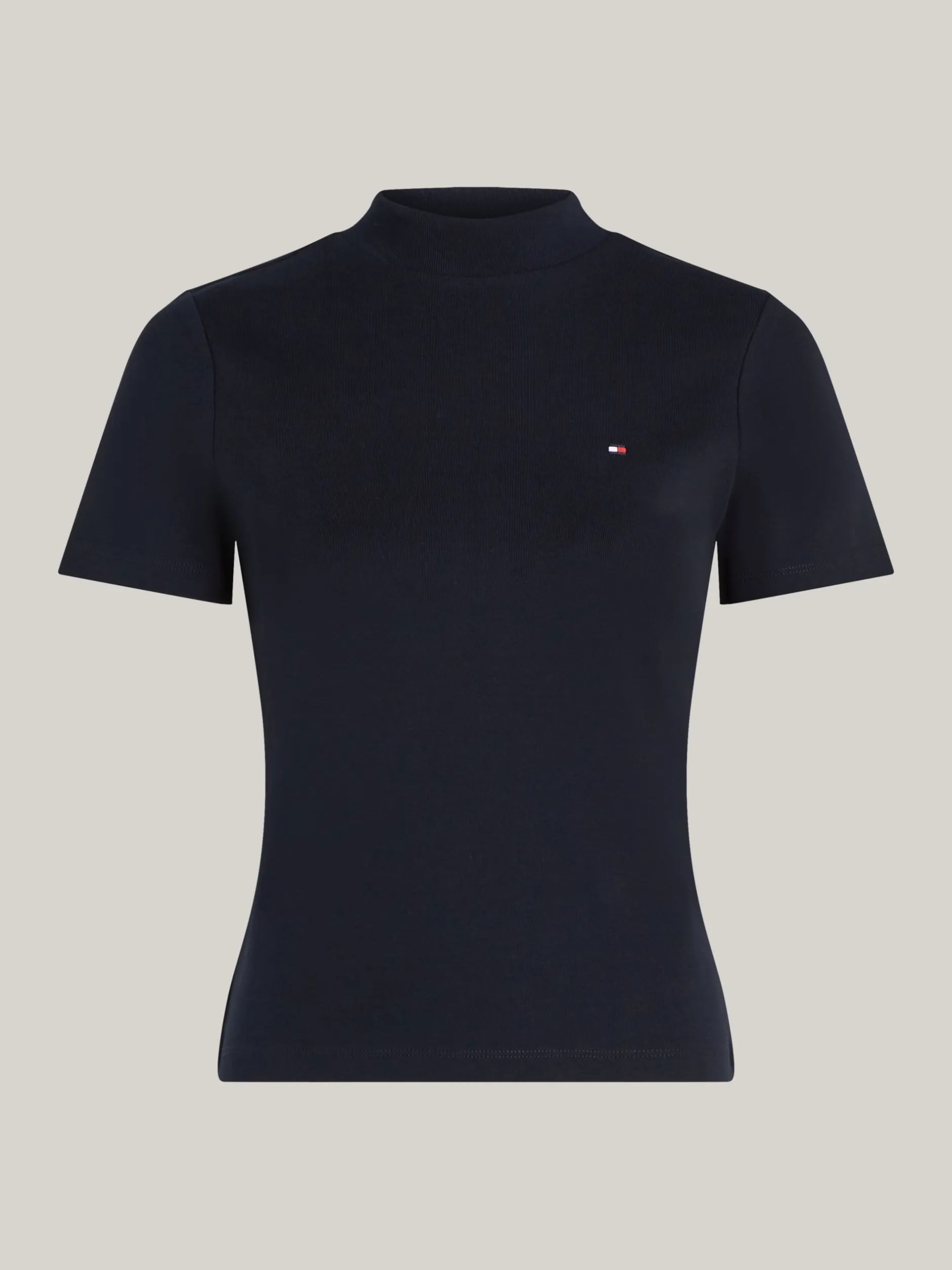 T-Shirty*Tommy Hilfiger Wąski T-shirt Z Półgolfem DESERT SKY