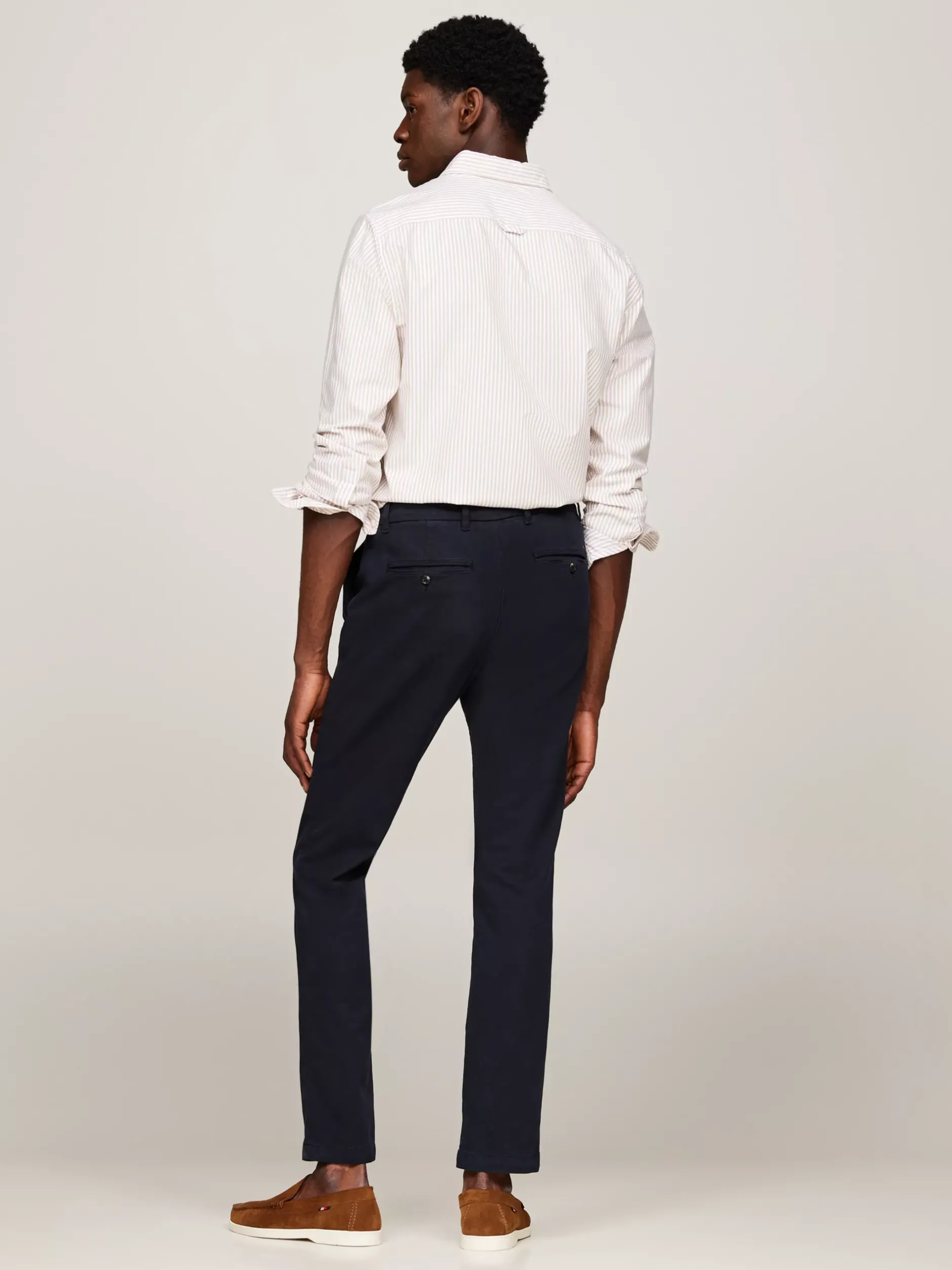 Spodnie*Tommy Hilfiger Wąskie Bawełniane Chinosy Bleecker DESERT SKY