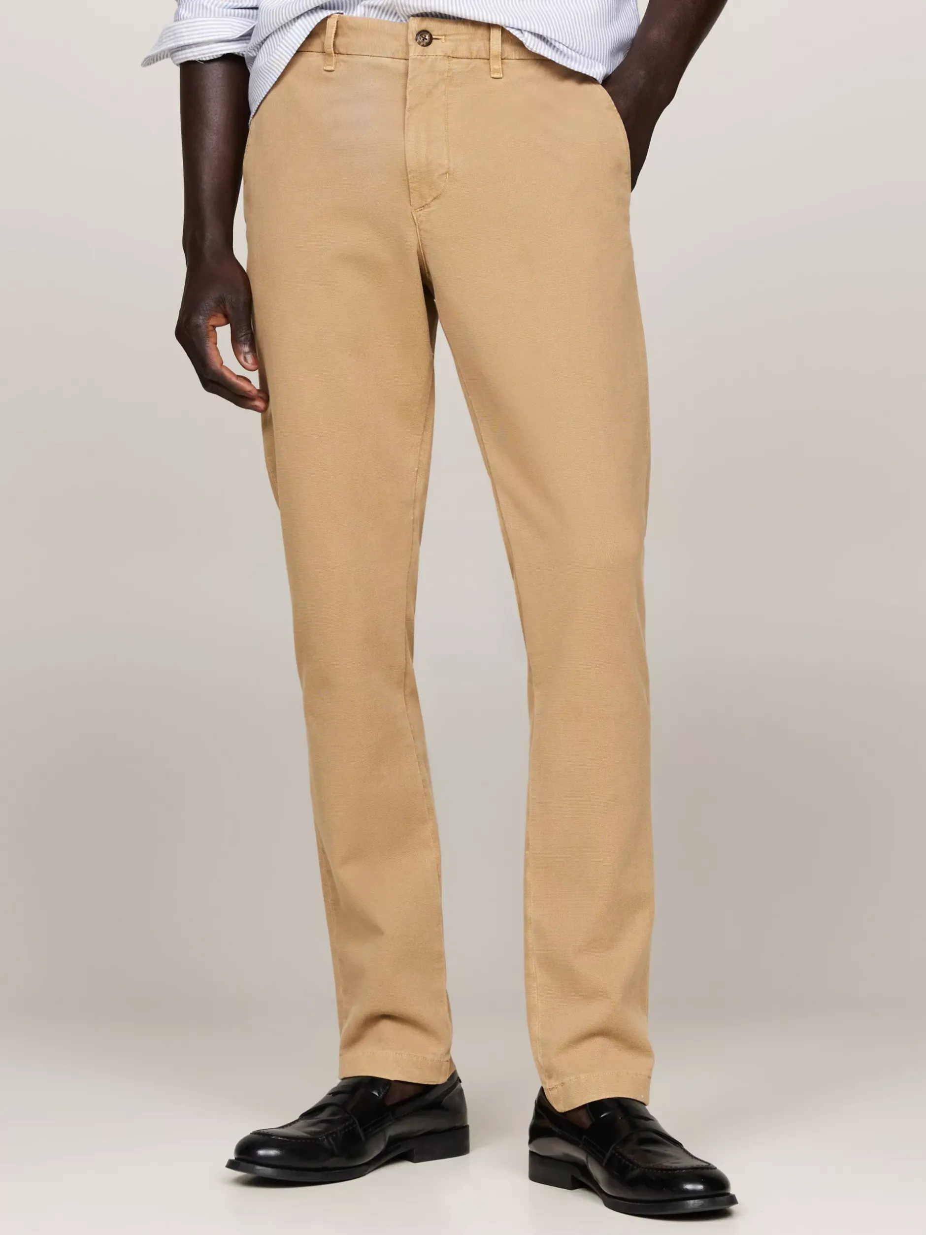 Spodnie*Tommy Hilfiger Wąskie Bawełniane Chinosy Bleecker SAFARI CANVAS