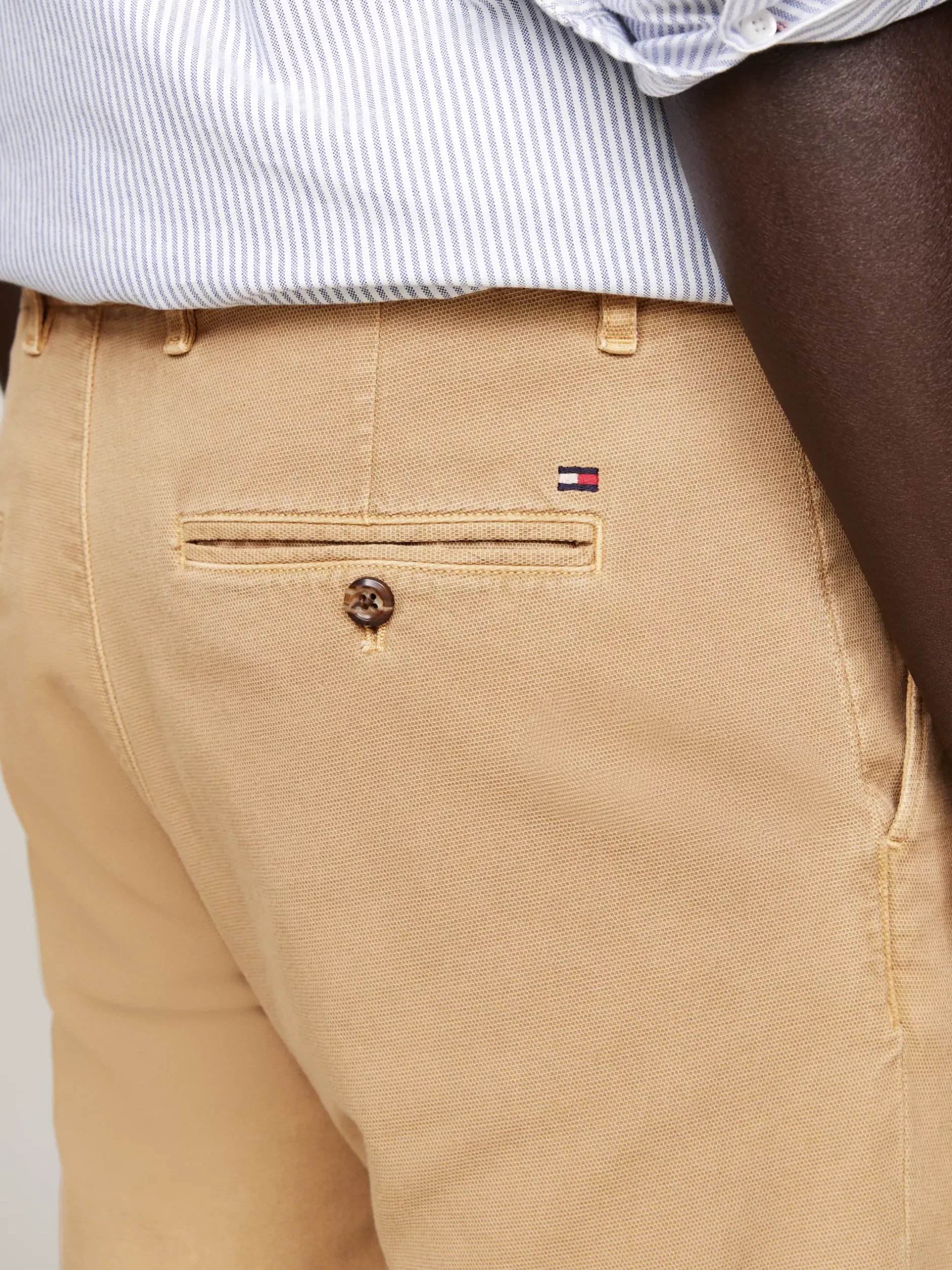 Spodnie*Tommy Hilfiger Wąskie Bawełniane Chinosy Bleecker SAFARI CANVAS