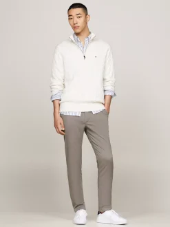 Spodnie*Tommy Hilfiger Wąskie Bawełniane Chinosy Bleecker HYDROGEN GREY