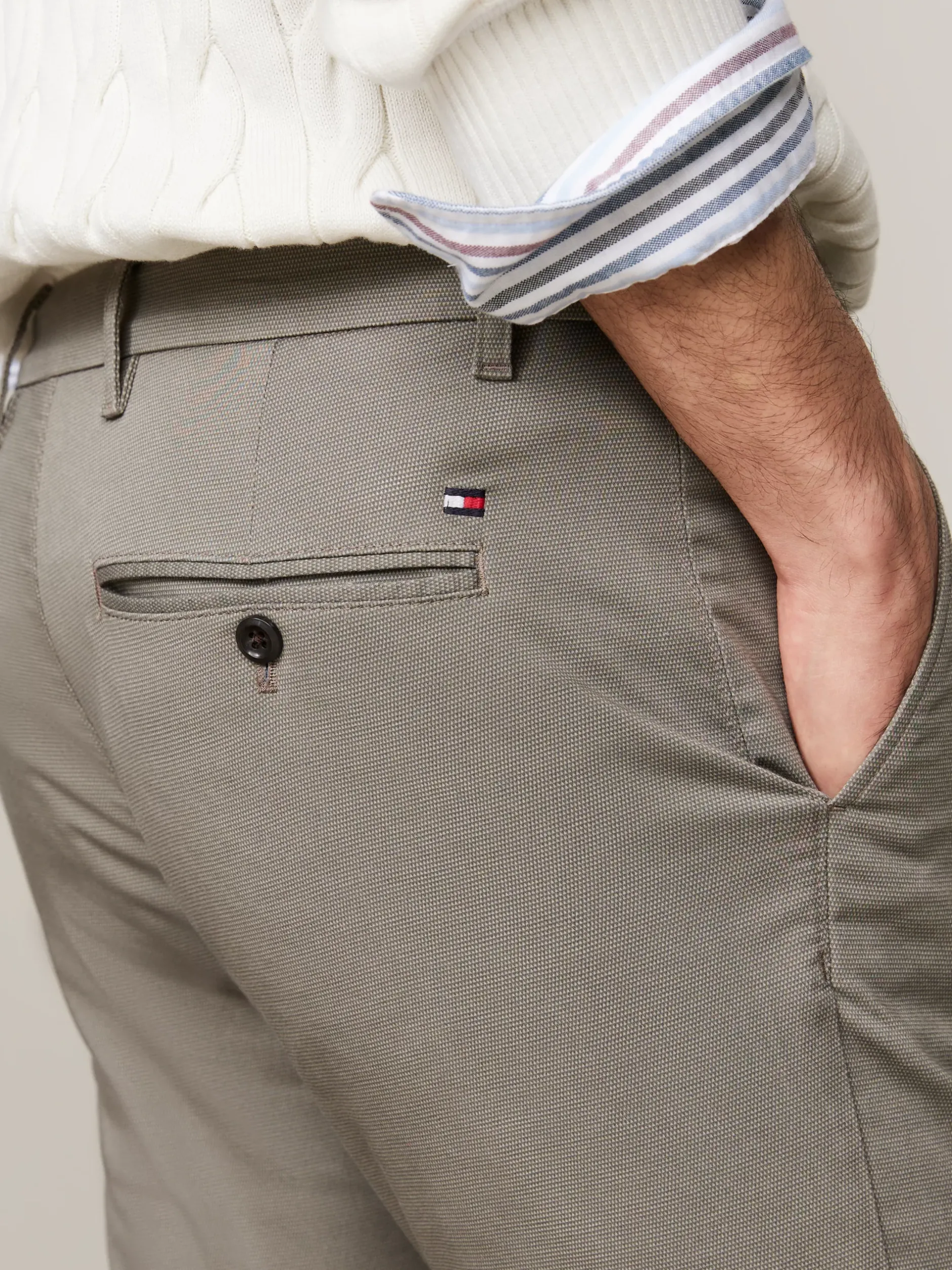 Spodnie*Tommy Hilfiger Wąskie Bawełniane Chinosy Bleecker HYDROGEN GREY