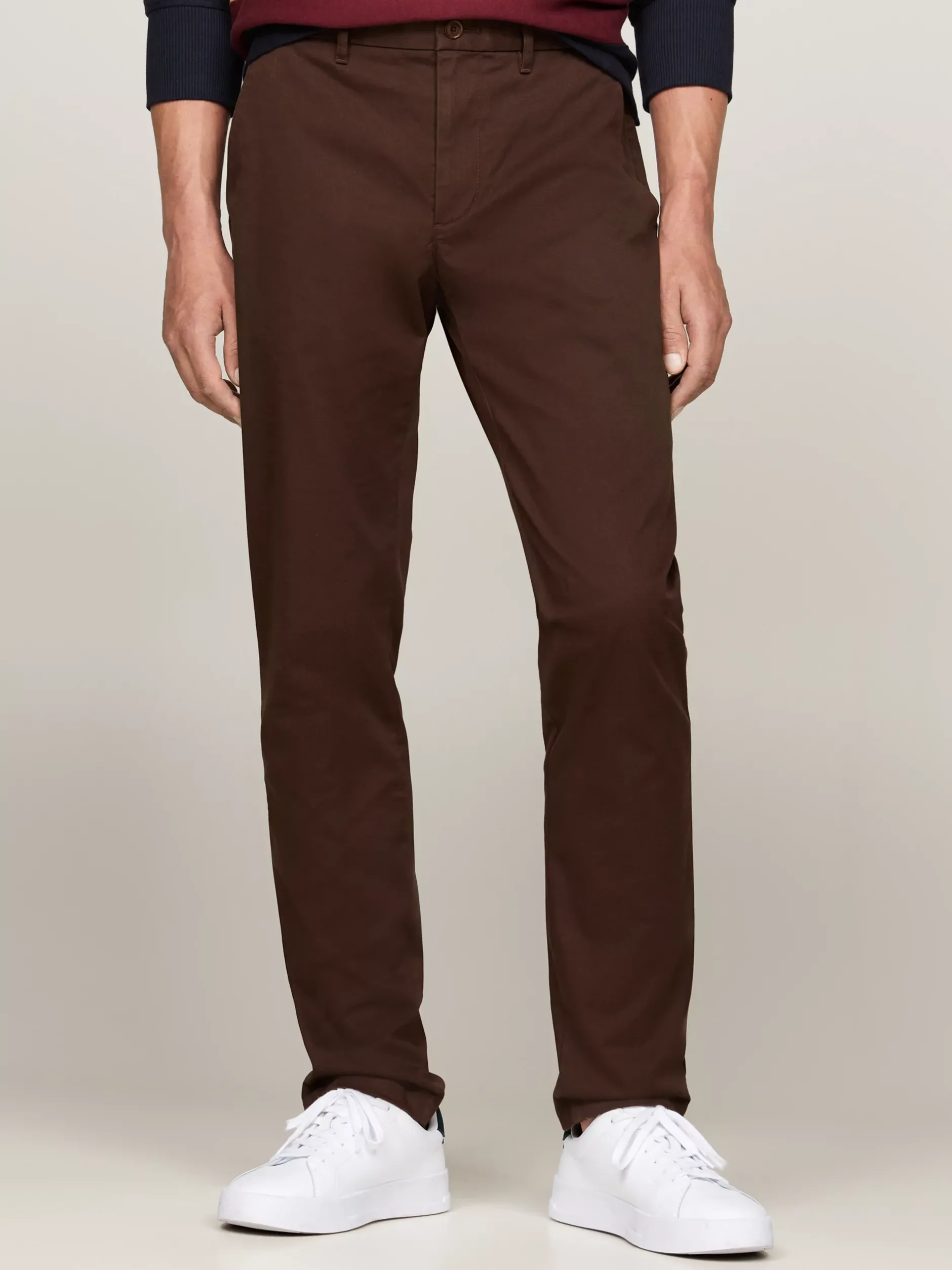 Spodnie*Tommy Hilfiger Wąskie Chinosy 1985 Collection Z Bawełny Pima Ze Stretchem UMBER BROWN