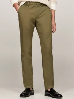 Spodnie*Tommy Hilfiger Wąskie Chinosy 1985 Collection Z Bawełny Pima Ze Stretchem UTILITY OLIVE