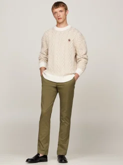 Spodnie*Tommy Hilfiger Wąskie Chinosy 1985 Collection Z Bawełny Pima Ze Stretchem UTILITY OLIVE