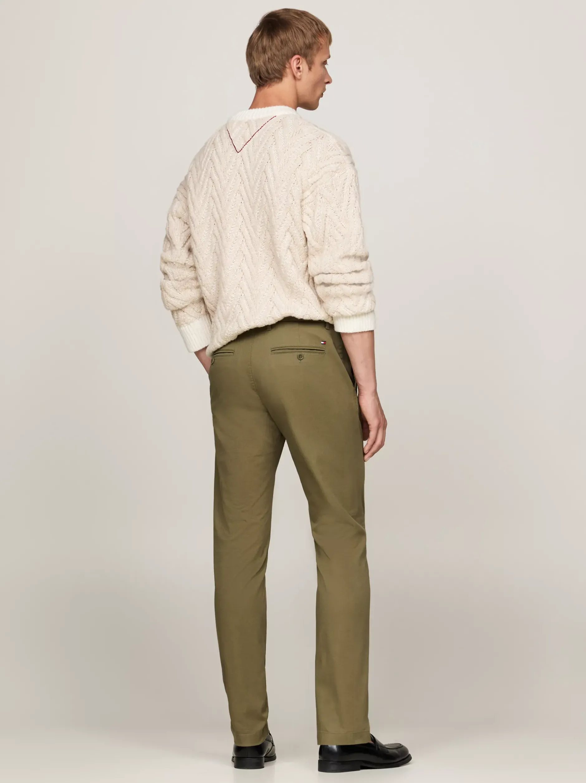 Spodnie*Tommy Hilfiger Wąskie Chinosy 1985 Collection Z Bawełny Pima Ze Stretchem UTILITY OLIVE