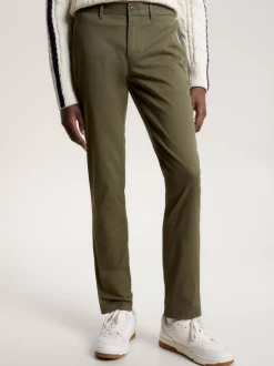 Spodnie*Tommy Hilfiger Wąskie Chinosy 1985 Collection Z Bawełny Pima Ze Stretchem ARMY GREEN