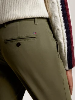 Spodnie*Tommy Hilfiger Wąskie Chinosy 1985 Collection Z Bawełny Pima Ze Stretchem ARMY GREEN