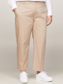 Spodnie*Tommy Hilfiger Wąskie Chinosy Curve Z Prostymi Nogawkami BEIGE