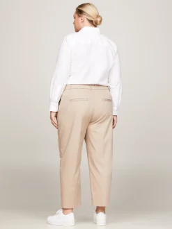 Spodnie*Tommy Hilfiger Wąskie Chinosy Curve Z Prostymi Nogawkami BEIGE