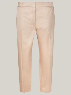 Spodnie*Tommy Hilfiger Wąskie Chinosy Curve Z Prostymi Nogawkami BEIGE