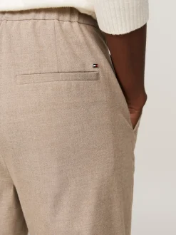 Spodnie*Tommy Hilfiger Wąskie Chinosy Flanelowe Z Prostymi Nogawkami CLASSIC BEIGE HEATHER