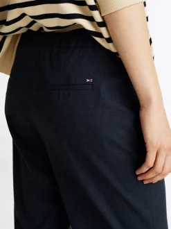 Spodnie*Tommy Hilfiger Wąskie Chinosy Flanelowe Z Prostymi Nogawkami DESERT SKY HEATHER