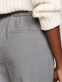 Spodnie*Tommy Hilfiger Wąskie Chinosy Flanelowe Z Prostymi Nogawkami MEDIUM GREY HEATHER