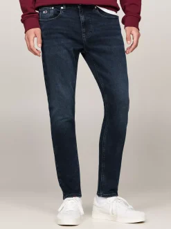 Jeansy*Tommy Hilfiger Wąskie Jeansy Austin Z Przetarciami DENIM DARK