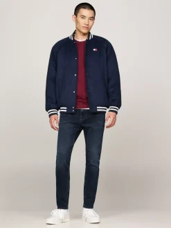 Jeansy*Tommy Hilfiger Wąskie Jeansy Austin Z Przetarciami DENIM DARK