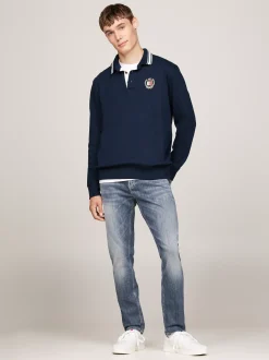 Jeansy*Tommy Hilfiger Wąskie Jeansy Austin Z Przetarciami DENIM DARK