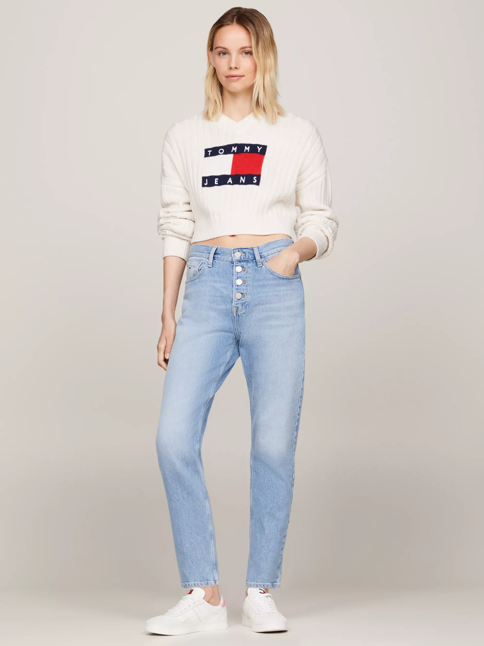 Jeansy*Tommy Hilfiger Wąskie Jeansy Izzie Z Wysokim Stanem DENIM LIGHT