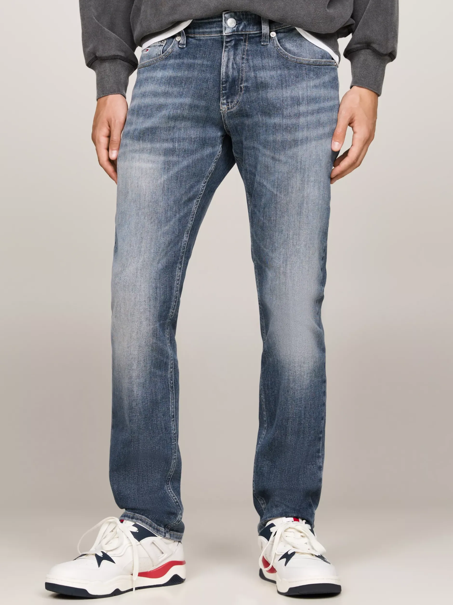 Jeansy*Tommy Hilfiger Wąskie Jeansy Scanton Z Efektem Wyblaknięcia DENIM DARK