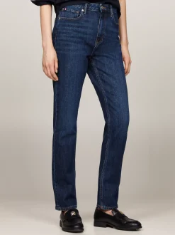 Jeansy*Tommy Hilfiger Wąskie Jeansy Typu Cygaretki Z Wysokim Stanem DARK BLUE