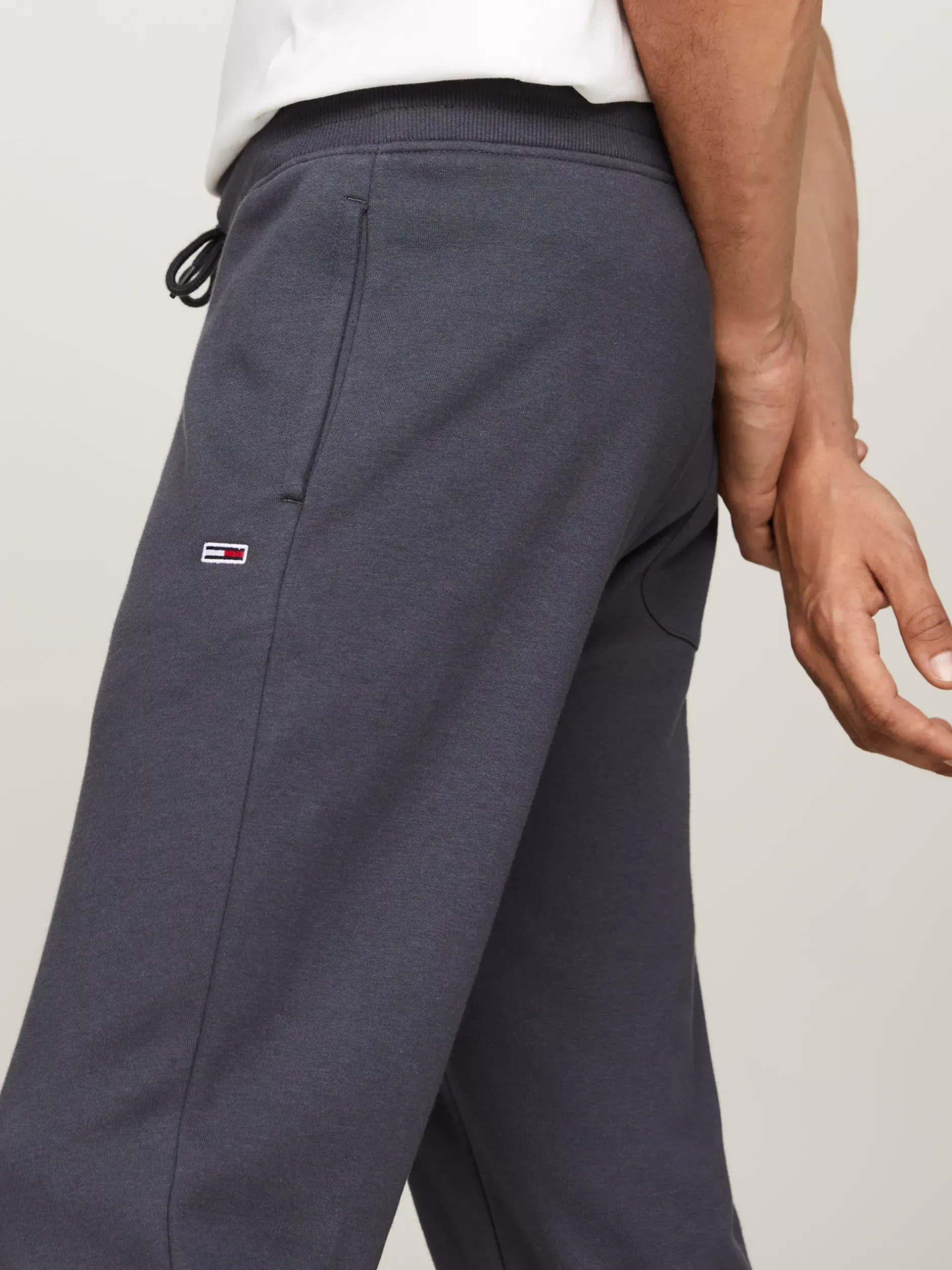 Spodnie*Tommy Hilfiger Wąskie Joggery Ze Szczotkowanej Bawełny NEW CHARCOAL