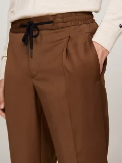 Garnitury I Kostiumy|Spodnie*Tommy Hilfiger Wąskie Spodnie Z Paskiem Z Troczkami BROWN