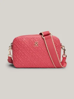 Torebki Na Pasku*Tommy Hilfiger Wytłaczana Torebka Z Monogramem TH HERITAGE PINK