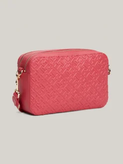 Torebki Na Pasku*Tommy Hilfiger Wytłaczana Torebka Z Monogramem TH HERITAGE PINK
