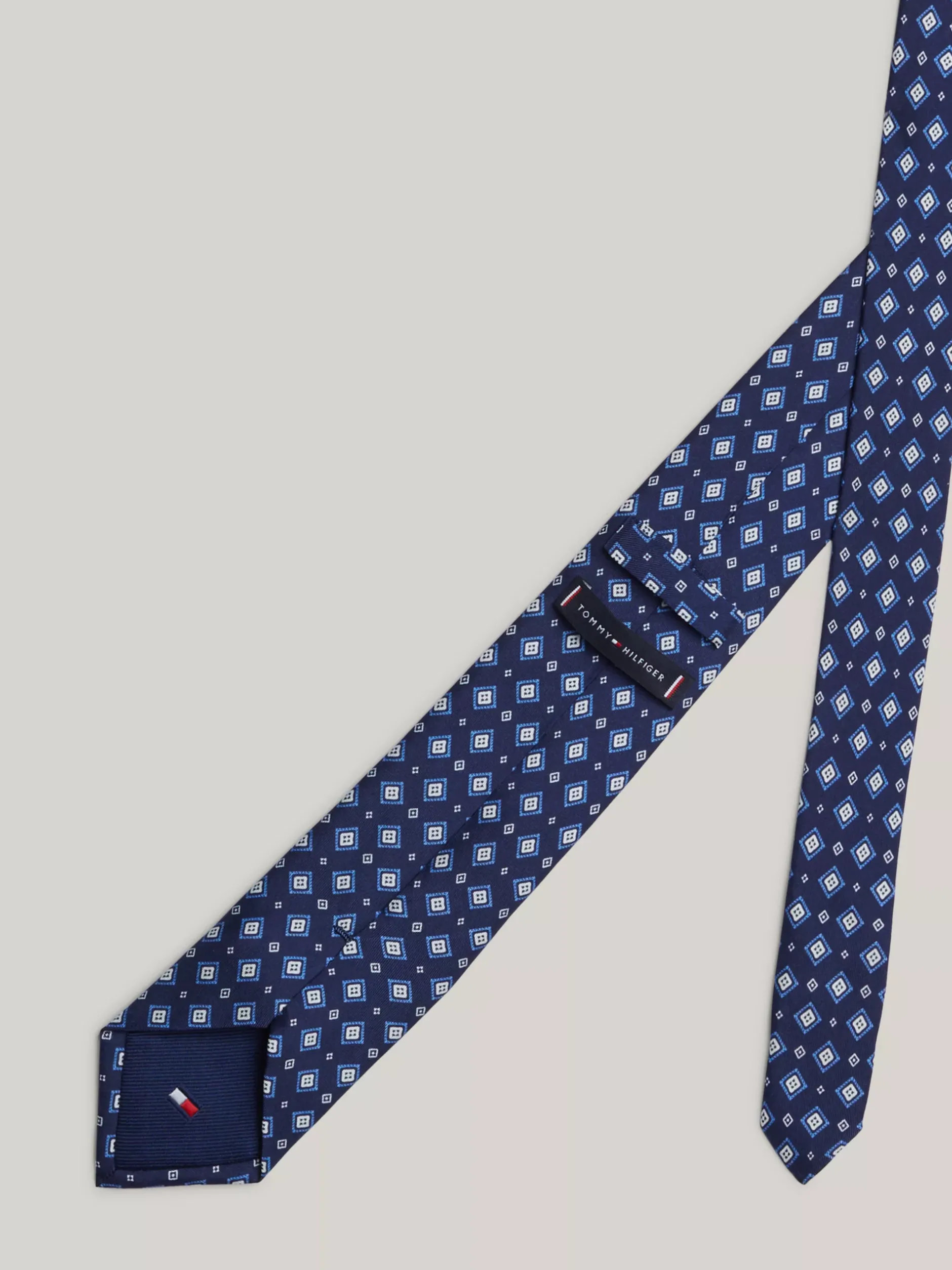 Krawaty & Poszetki*Tommy Hilfiger Wzorzysty Krawat Heritage Z Jedwabiu DESERT SKY PRT